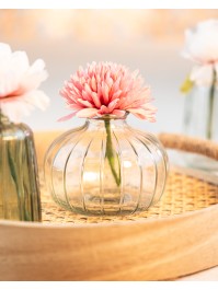 CLEAR GLASS VASE BARI DIA 11CM X 8.5CM