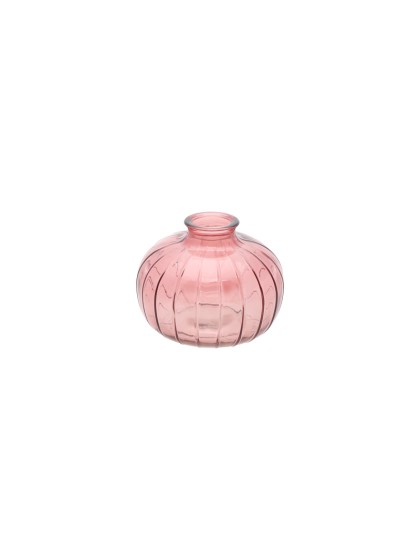 VASE VERRE BARI ROSE D\'AMBRE DIA 11CM X 8.5CM
