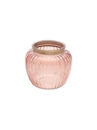 ROSE TAN GLASS CANDLE HOLDER DIA 14.5CM X 13CM
