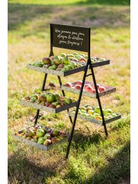 ETAGERE EN METAL 3 NIVEAUX AVEC ARDOISE 100CM X 42CM X 106CM