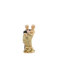 GOLDEN WEDDING COUPLE 3.5CM X 2.4CM X 8.6CM