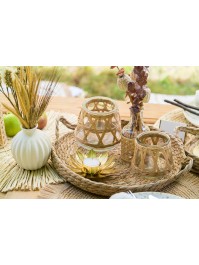 SET OF 3 NATURAL FIBER TRAYS DIA 31CM / 26CM / 20CM