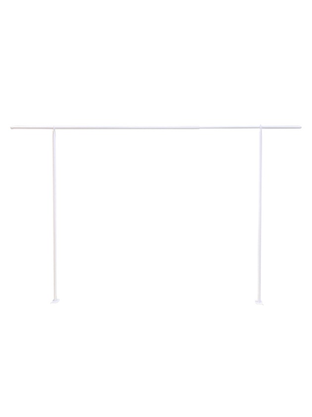 WHITE EXPANDABLE DECORATIVE METAL BAR FOR TABLE 120 CM TO 180 CM X 106 CM