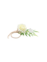 ROND DE SERVIETTE ROSE BLANCHE DIA 5CM