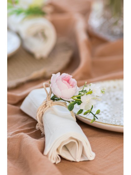 ROND DE SERVIETTE PIVOINE ROSE DIA 5CM