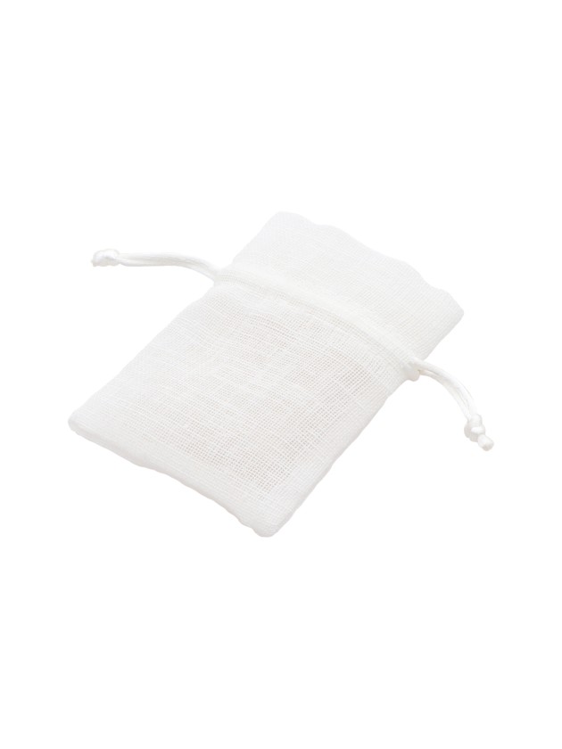 BAG OF 4 WHITE LINEN EFFECT BAGS 8CM X 10CM