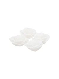 BAG OF 4 WHITE ROSES LINEN EFFECT DIA 4CM
