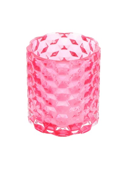 PORTE BOUGIE VERRE FRAMBOISE BRADLEY DIA 7.8CM X 8.8CM