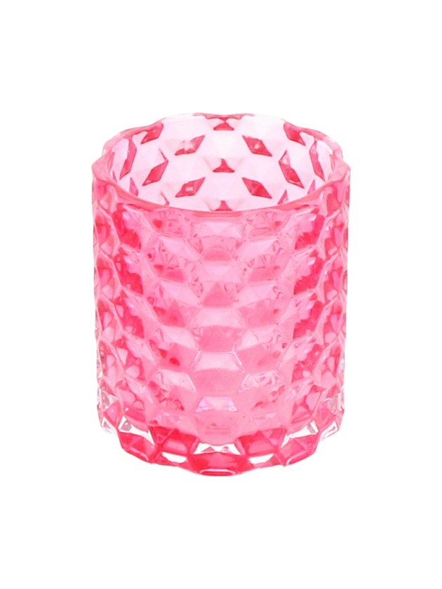 RASPBERRY GLASS CANDLE HOLDER BRADLEY DIA 7.8CM X 8.8CM