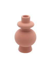 CERAMIC CANDLE HOLDER TERRACOTTA DIA 9.2CM X 15.5CM