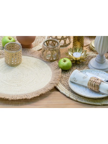 SET DE TABLE PAILLE BICOLORE DIA 38CM