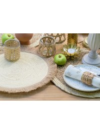 TWO-COLOR STRAW PLACEMAT DIA 38CM