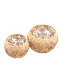 SET 2 PANIERS TRESSES RONDS 30CM X 20CM X 25CM/25CM X 15CM X 20CM