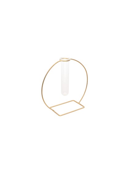 SOLIFLORE VERRE SUR SUPPORT METAL ROND 22CM X 9CM X 20CM