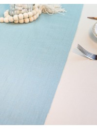 BLUE HAZE WASHED COTTON TABLE RUNNER 30CM X 5M