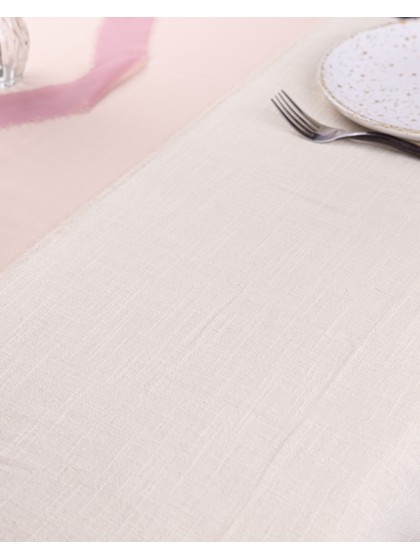 NAPPE COTON LAVE IVOIRE 125CM X 240CM