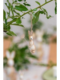 HANGING RESIN RABBIT 2.5CM X 3CM X 8CM