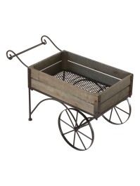 WOODEN AND METAL WHEELBARROW 63CM X 29CM X 35CM