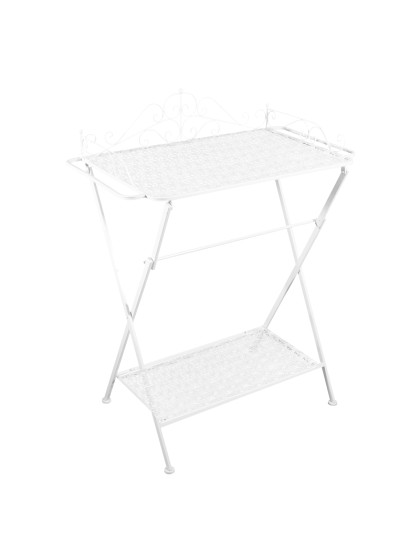 WHITE METAL TABLE 79CM X 45CM X 103CM