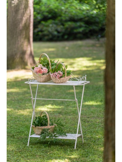 DESSERTE METAL BLANC AJOUREE 79CM X 45CM X 103CM