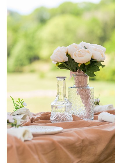 ANTIQUE CLEAR GLASS VASE DIA 10CM X 21.5CM