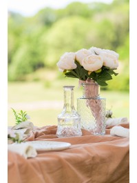 SOLIFLORE VERRE ANTIQUE TRANSPARENT DIA 10CM X 21.5CM