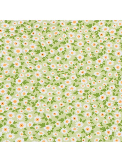 CHEMIN DE TABLE TISSU MARGUERITE VERT 28CM X 3M