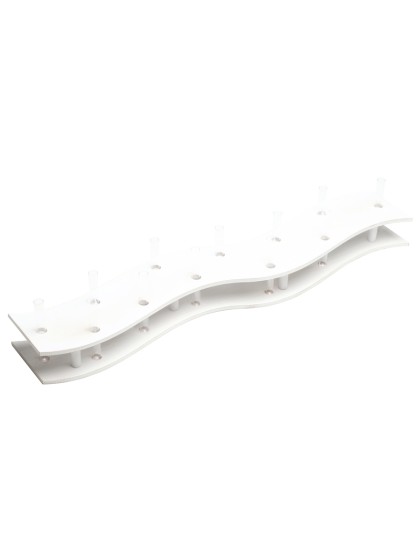 CENTRE DE TABLE BOIS BLANC AVEC TUBES 100CM X 20CM X 10CM