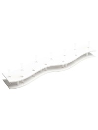 CENTRE DE TABLE BOIS BLANC AVEC TUBES 100CM X 20CM X 10CM