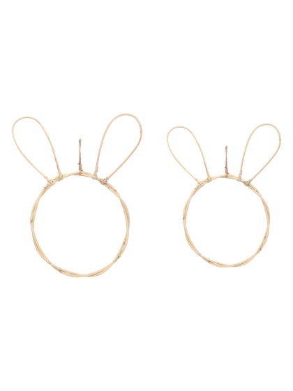 SET 2 TETES LAPIN ROTIN A SUSP ENV 35CM X 1.5CM X 48CM/ 36CM X 1.5CM X 42CM