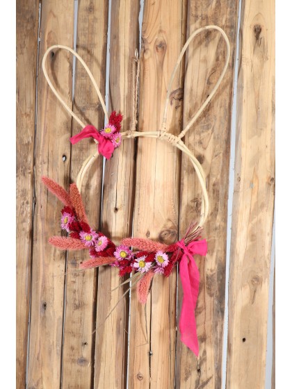 SET 2 RATTAN RABBIT HEADS AROUND 35CM X 1.5CM X 48CM/ 36CM X 1.5CM X 42CM