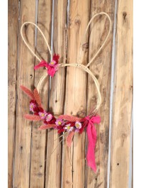 SET 2 RATTAN RABBIT HEADS AROUND 35CM X 1.5CM X 48CM/ 36CM X 1.5CM X 42CM