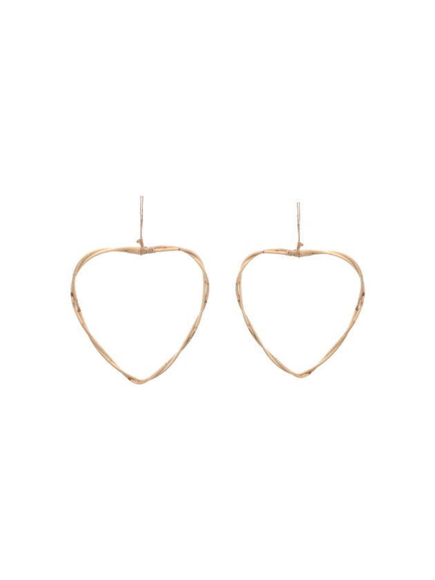 SET 2 RATTAN HEARTS TO HANG AROUND 29.5CM X 2.2CM X 31CM/ 27.5CM X 1.5CM X 27CM