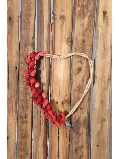 SET 2 COEURS ROTIN A SUSP ENV 29.5CM X 2.2CM X 31CM/ 27.5CM X 1.5CM X 27CM