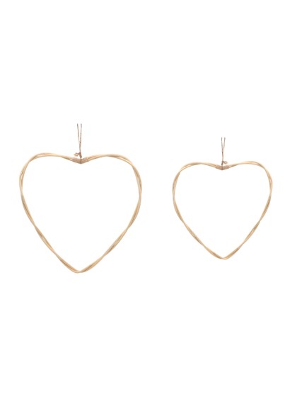 SET 2 RATTAN HEARTS TO HANG AROUND 38CM X 2.2CM X 41CM/33.5CM X 1.5CM X 37.5CM
