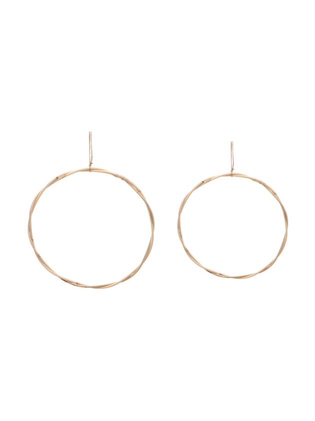 SET 2 ANNEAUX ROTIN A SUSP ENV DIA 40CM X 1.5CM/ DIA 35CM X 1.8CM