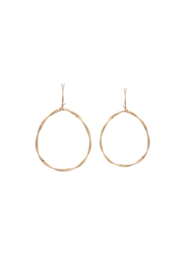 SET 2 OEUFS ROTIN A SUSP ENV 34CM X 2.2CM X 43CM / 30.5CM X 1.5CM X 39.5CM