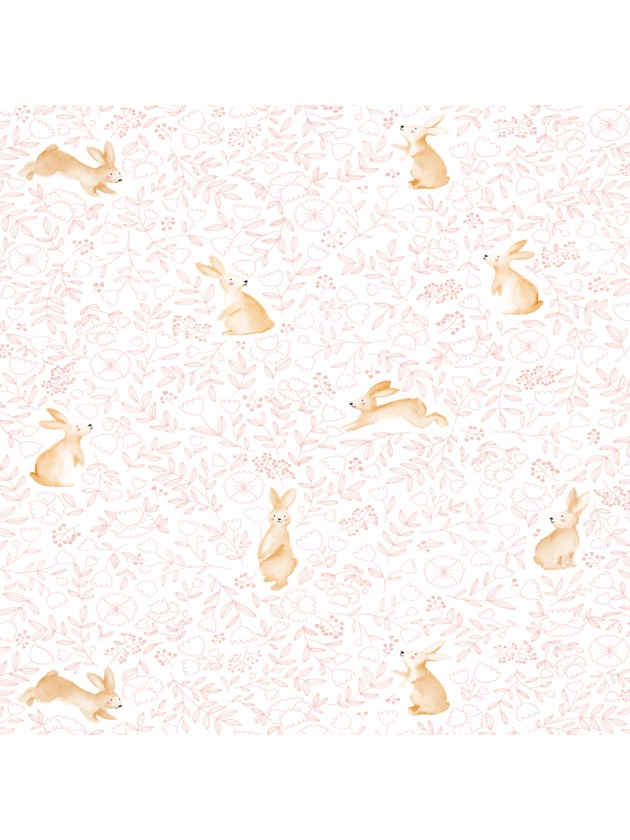 CHEMIN DE TABLE TISSU LOVELY RABBIT 28CM X 3M