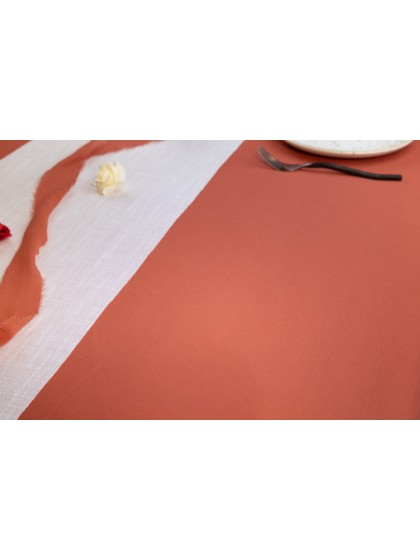 NAPPE PLIEE TOUCHE DE VENT TERRACOTTA 140CM X 240CM