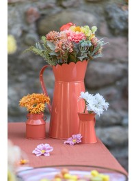 TANGERINE METAL DECO WATERING CAN 20CM X 15CM X 26.5CM