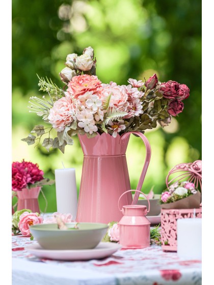 PINK LADY METAL DECO WATERING CAN 20CM X 15CM X 26.5CM