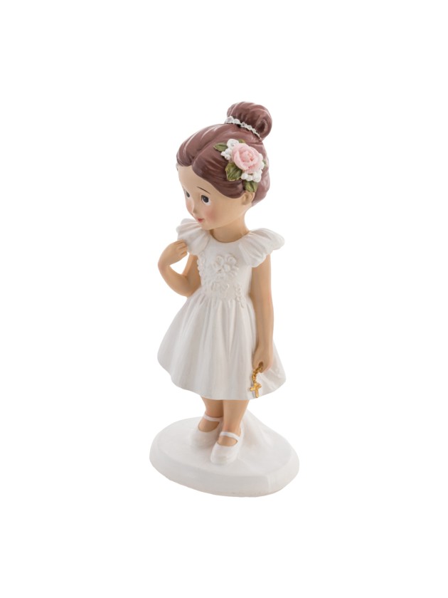COMMUNION GIRL W/ CROSS 6.1CM X 5CM X 15.5CM