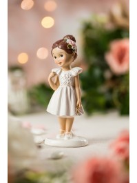 COMMUNION GIRL W/ CROSS 6.1CM X 5CM X 15.5CM