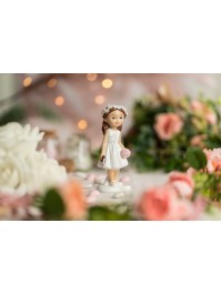 COMMUNION GIRL W/ BIBLE & FLOWERS 6.2CM X 5CM X 15.1CM