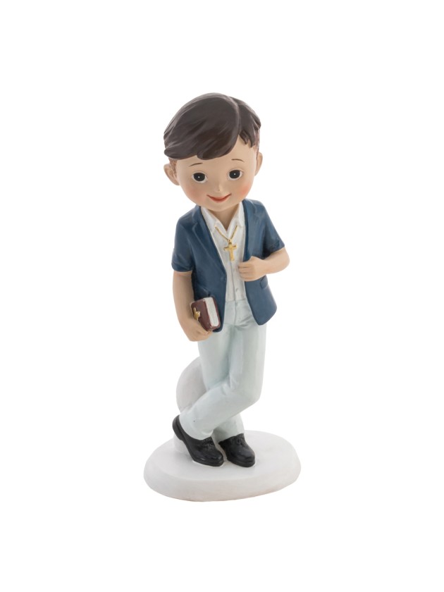COMMUNION BOY W/ BIBLE 6.2CM X 5CM X 15.1CM