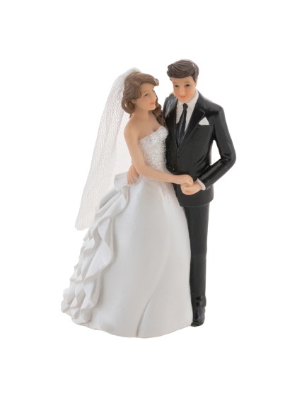 RESIN MARRIED COUPLE HOLDING THEIR HANDS 9CM X 5.3CM X 14.2CM