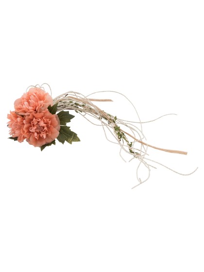 BOUQUET 3 PIVOINES TANGERINE 15CM X 10CM X 40CM