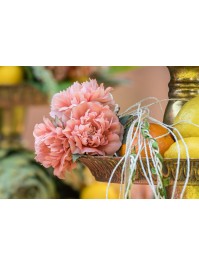 BUNCH OF 3 TANGERINE PEONIES 15CM X 10CM X 40CM