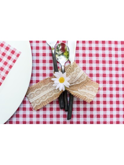 JUTE RIBBON W/ LACE 5CM X 5M