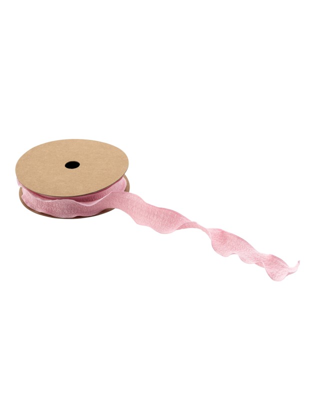 PASTEL PINK WRINKLE RIBBON 2.5CM X 10M